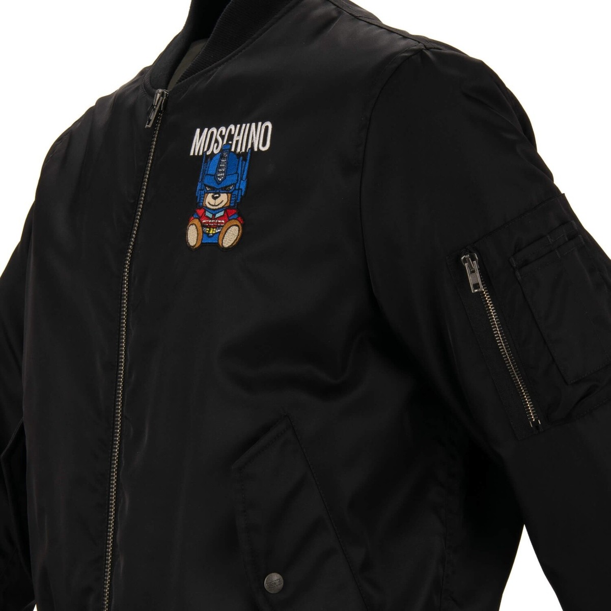 Moschino Couture Transformers Robot Embroidery Nylon Bomber Moschino Couture Transformers Robot Embroidery Nylon Bomber