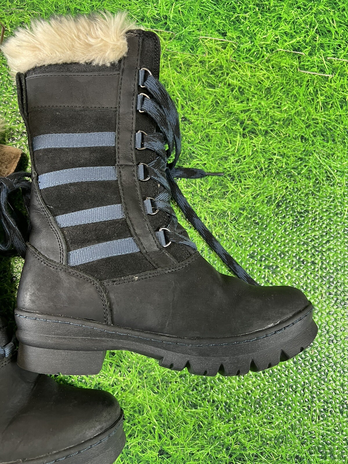 KEEN Stivali invernali isolati da donna neri in pelle blu 200 grammi taglia US 5 5 logo