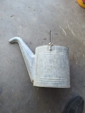 Vintage Heavy Gauge Galvanized Long Reach 3 Gallon Watering Can With Handle Nice