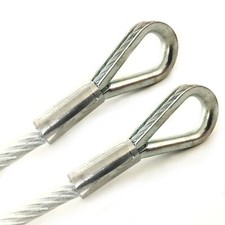 1/4" Vinyl Coated Wire Rope with Thimbles, 3/16" 7x19 Core Braided Steel Cable