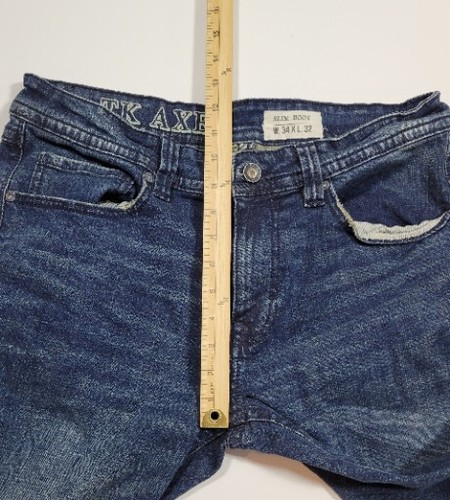 TK Axel Jeans Mens Tag 34x32 Slim Boot Denim Work Wear -Actual 34x31 - Picture 5 of 8