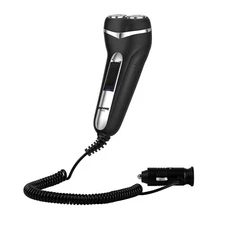RUNWE RS609 12V Car Electric Shaver – Corded Rotary Razor for Travel & LongDrive