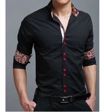 Mens Dress Shirts Long Sleeves Luxury Slim Business Work Camisas Casual Shirts