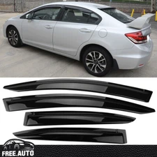 For 12-15 Honda Civic Sedan Window Visor Vent Sun Rain Deflector Guard 4PCS Set