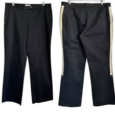 Moschino Cheap And Chic Womens Roll Up Trouser Pants Sz 10 Black Stripe Panel