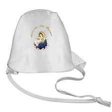 Baby Toddler Boy Christening Baptism White HAT ONLY Embroidery Virgin Mary Pope