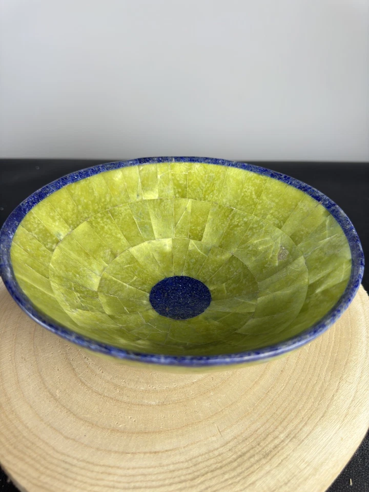 Serpentin Mit Lapislazuli Schalle 880g 7x20x20cm - Bild 4 von 4