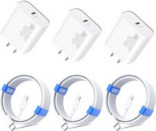 for iPhone 14 13 12 11 Charger Fast Charging MFi Certified , 3-Pack White