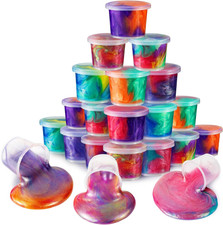 Galaxy Slime Putty 24Pack Toy Party Favors for Girl, Non-Sticky, Stress Relief T