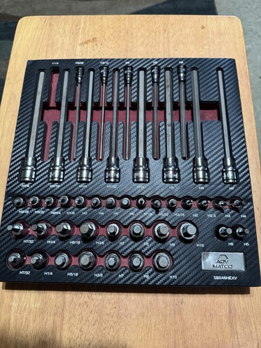 MATCO ADV Hex Bit Socket Set SAE & Metric SBS46HEXV 1/8-3/8" *missing 1/8 long*