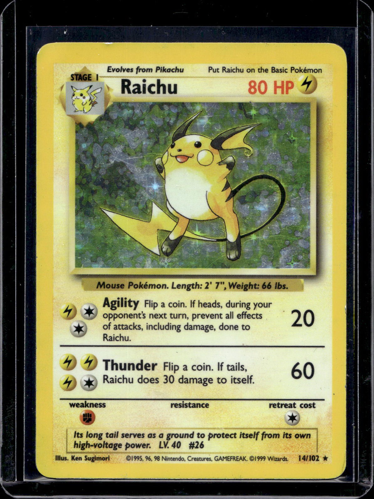 Pokemon Base Set Raichu Holo 14/102