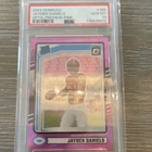2024 Panini Donruss Rated Rookie Jayden Daniels #389 Pink Prizm PSA 10