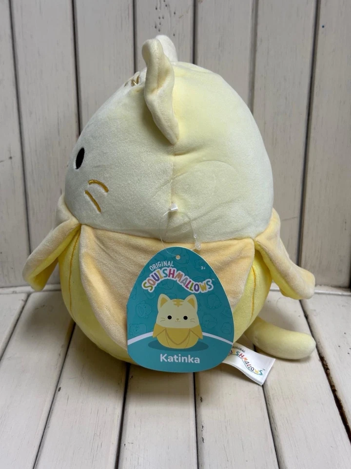 NEW Squishmallows 8" Inch Katinka The Yellow Banana Kitty Cat Crossover RARE - Image 3 of 4