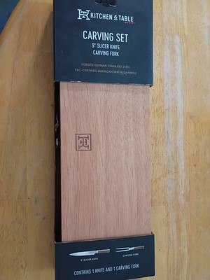 Kitchen & Table By. HEB Carving Fork, 9'' Slicer Knife