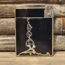 Ronson Escort Lighter and Cigarette Case - Black - Non-Working