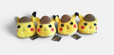 Detective Pikachu Plush Face Pouch Set Pokemon Movie Japan New Tagged