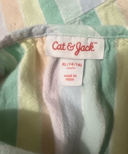 Cat & Jack Girls Multi Striped Cotton Woven Sleeveless Maxi Dress XL 14/16 - Picture 3 of 3