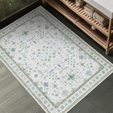 Washable Boho Bathroom Rug 2x3 - Small Throw Area Rugs for Room, Laundry, Kit...