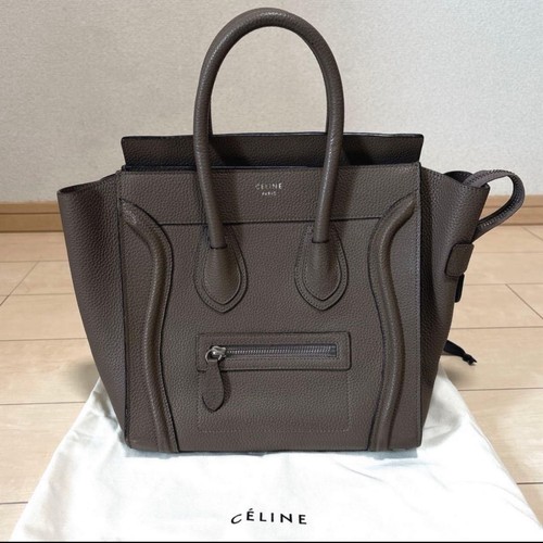 Celine Luggage Micro Suri Leather Tote Handbag Phoebe Period Old Logo
