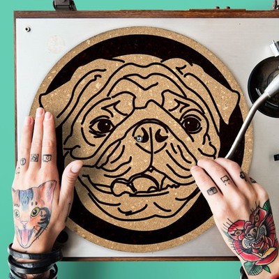 Quetzal Studio Cork Turntable Slipmat Handmade Laser Engraved DJ Gift
