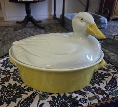 Hall Carbone Lidded Duck Casserole, 3 Quart, 1970s, Never Used 