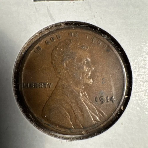 1914 Lincoln Wheat Cent Coin High Grade XF Brown Condition Nice Details