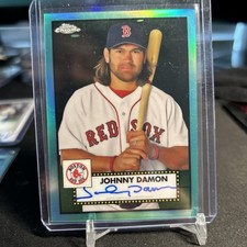2021 TOPPS CHROME PLATINUM -JOHNNY DAMON AQUA REFRACTOR AUTO #PA-JDA 070/150