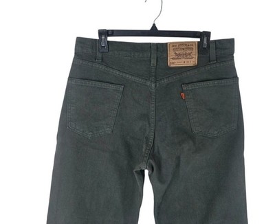 Vtg 90s Levis 550 Relaxed Fit Jeans Mens 34x34 (34x33) Green Orange Tab USA Made