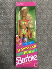 Mattel 1990 Hawaiian Fun Barbie w/ Hula Skirt Bracelet NIB 5940