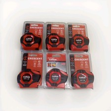 6 Tape Measures--Crescent Lufkin P1000. Power Return Tape Measure-3/4"x16' Blade