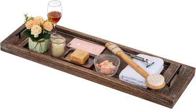 Bathtub Tray Bath Caddy Wood Tub Trays Table Extra Large Rustic Bathtub Shelf
