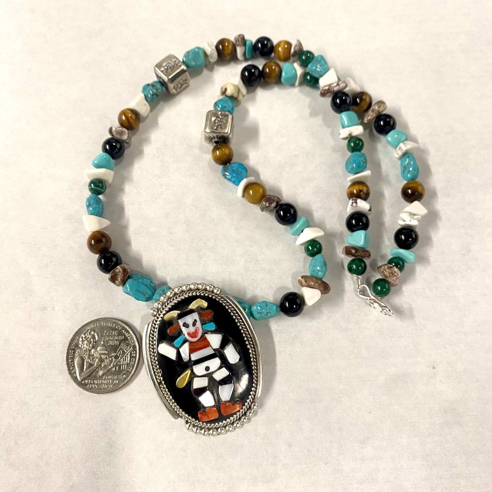 Beautiful Native American Handcrafted Multi Stone… - image 4