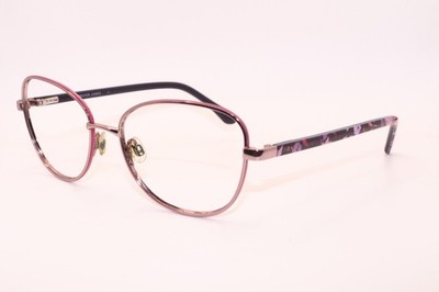NEW DRAPER JAMES ROSE GOLD BLACK FLORAL AUTHENTIC DESIGNER EYEGLASSES 54-17