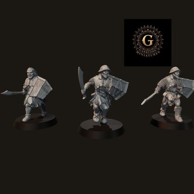 Armoured Orc Scouts X3 Figuren - Ideal MESBG, LOTR, etc 28mm Wargames