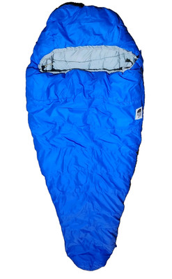 Vtg The North Face Sleeping Bag Mummy Brown Label 80  LH Blue/Grey RN#61661 USA
