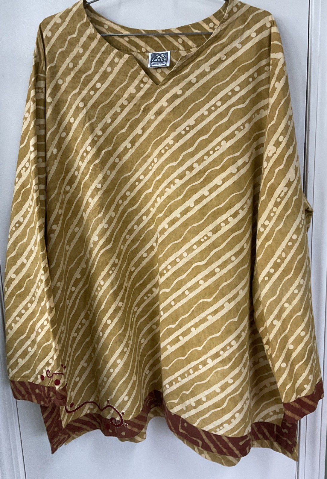 Marketplace Dignity not Charity Size 3X Art-to-Wear Long Tunic Cotton Shirt Top