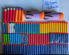 110 Nerf Foam Darts Mixed Lot Mega Elite Assorted 2 Foam Missiles