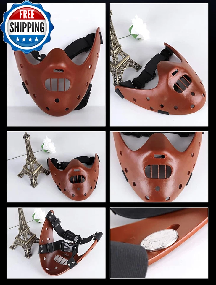 Hannibal Lecter Mask Cosplay the Silence of the Lambs Half Face Killer... - Image 4 of 4