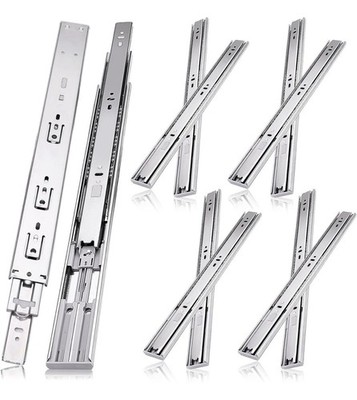 12 inch Drawer Slides 4 Pairs (8pcs) Soft Close 3 fold Full Extension Side Mount