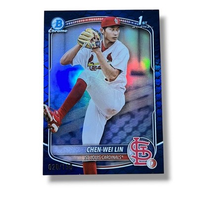 Chen-Wei Lin St. Louis Cardinals 2025 Bowman Chrome Blue Reptilian 020/150