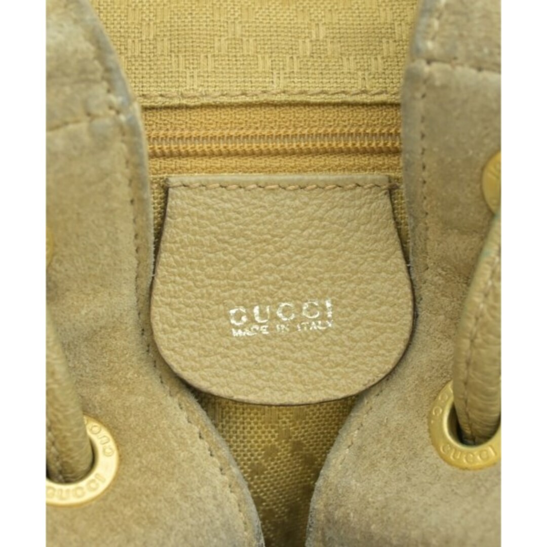 GUCCI Beige Leather Backpack Women Used Free Shipping thumbnail 5