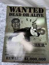 1998 Poster Wanted Dead Or Alive The Punisher Reward $100,000,000 Marvel 10/13