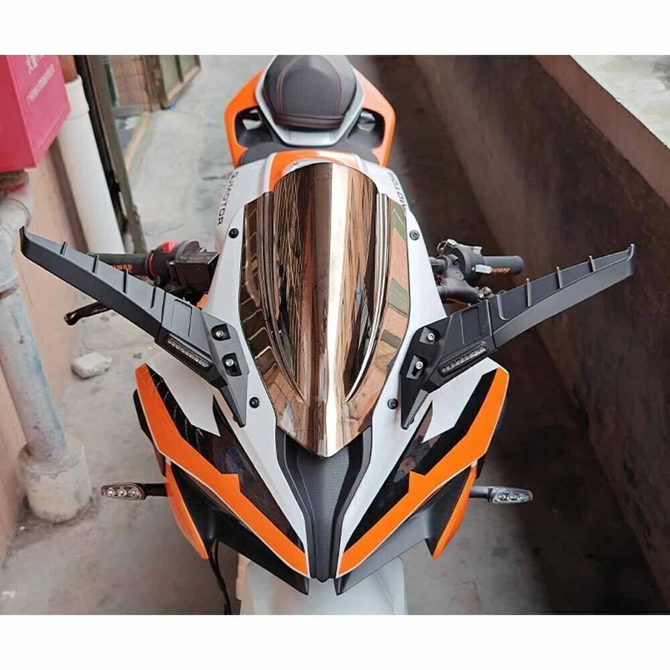 Espejos retrovisores de ala ajustable con giro LED para Honda CBR500R CBR250R CBR300R Foto 2 de 4