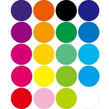 Dot Label Stickers 2 Inch 500 Large Circle Colored Round Self-Adhesive Solid ...