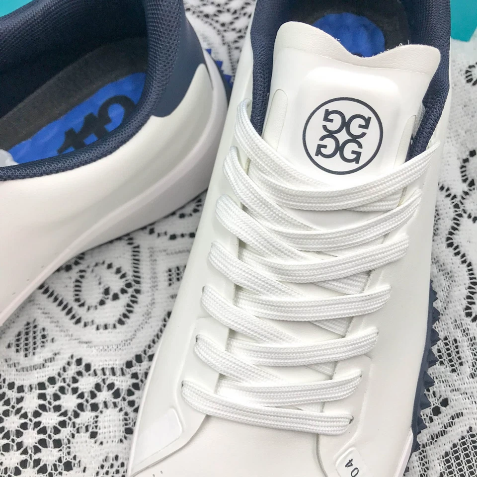 NUEVO G/FORE G.112 Zapatos de Golf para Hombre Nieve/Crepúsculo Cuero PU Blanco/Azul Tenis  Foto 4 de 4