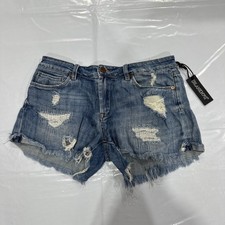 Blank NYC Cut-Off Shorts Women's 28 Blue Denim Distressed Raw Hem Grunge CEB617