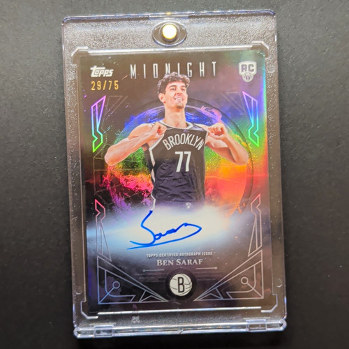 Topps 2025-26 Midnight Sun Signatures Rookies Ben Saraf Auto RC MSR-BS /75