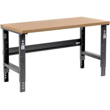 Adjustable Height Workbench C-Channel Leg 60"W x 36"D 1-1/2" Shop Top Square
