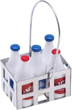 Mini Milk Bottles Dollhouse Decoration Set 1:12 Scale Miniature Food Play Scene