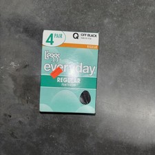 Leggs Everyday Regular Sheer Toe Off Black Size Q - 4 Pair Pantyhose New In Box